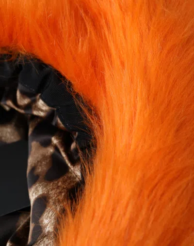 Dolce & Gabbana Orange Faux Fur Polyester Fedora Hat In Orange