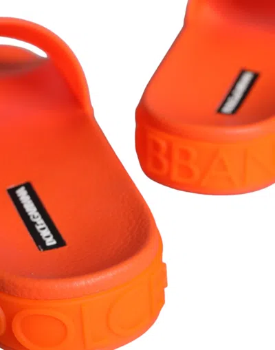 Dolce & Gabbana Dg Beachwear Rubber Slides In Orange