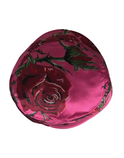 Dolce & Gabbana Pink Floral Cap Cotton Bucket Hat Men In Pink