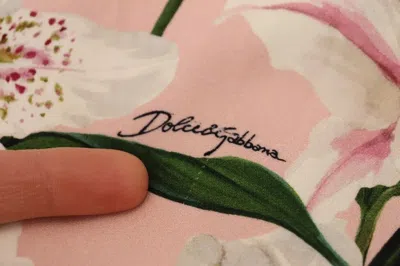 Pre-owned Dolce & Gabbana Pink Lily Viscose Sheath Knee Length Women's Dress ()