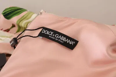 Pre-owned Dolce & Gabbana Pink Lily Viscose Sheath Knee Length Women's Dress ()