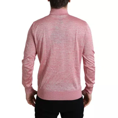 Pre-owned Dolce & Gabbana Pink Polyester Collared Men Pullover Men's Sweater ()