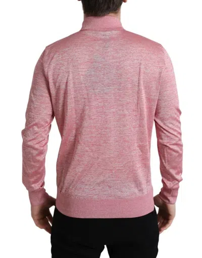 Pre-owned Dolce & Gabbana Pink Polyester Collared Men Pullover Men's Sweater ()