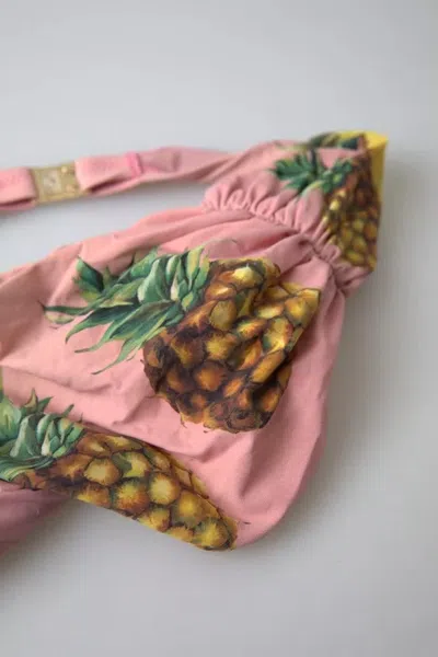 Pre-owned Dolce & Gabbana Pink Printed Beachwear Bikini Top Women's Swimsuit ()