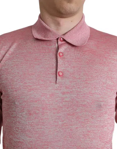 Pre-owned Dolce & Gabbana Pink Polyester Collared Men Pullover Men's Sweater ()