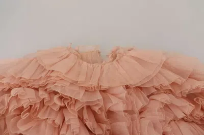 Pre-owned Dolce & Gabbana Pink Ruffles Long Sleeves Pullover Women's Sweater ()