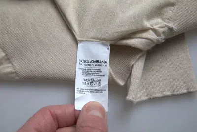 Pre-owned Dolce & Gabbana Pullover Beige Cashmere Turtleneck Men's Sweater ()