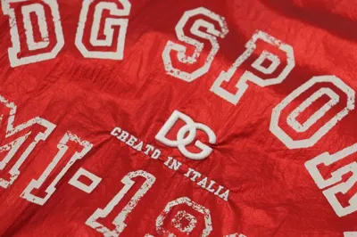 Pre-owned Dolce & Gabbana Red Nylon Logo Print Sleeveless Jersey Women's Top () In White And Red