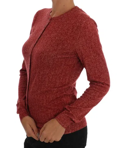 Dolce & Gabbana Red Wool Top Cardigan Sweater In Red