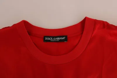 Dolce & Gabbana Red Silk Orange Vase Crystal Top In Red