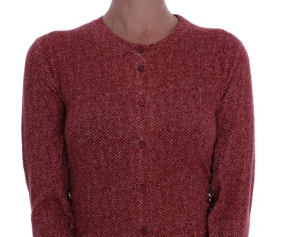 Dolce & Gabbana Red Wool Top Cardigan Sweater In Red