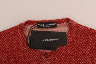 Dolce & Gabbana Red Wool Top Cardigan Sweater In Red
