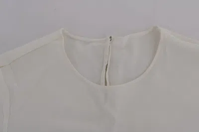 Dolce & Gabbana White Silk Italia Is Love Blouse T-shirt In White