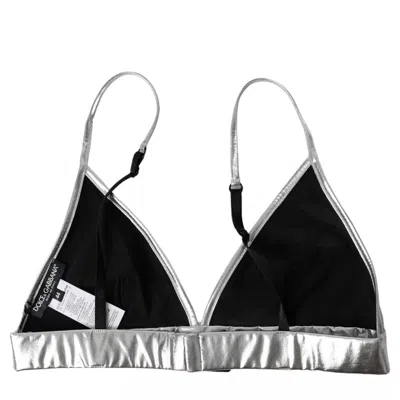 Pre-owned Dolce & Gabbana Silver Polyester Sleeveless Bustier Crop Women's Top ()