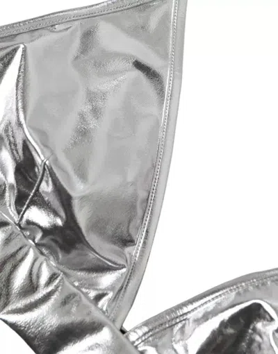 Pre-owned Dolce & Gabbana Silver Polyester Sleeveless Bustier Crop Women's Top ()