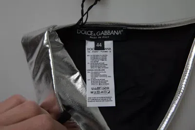 Pre-owned Dolce & Gabbana Silver Polyester Sleeveless Bustier Crop Women's Top ()