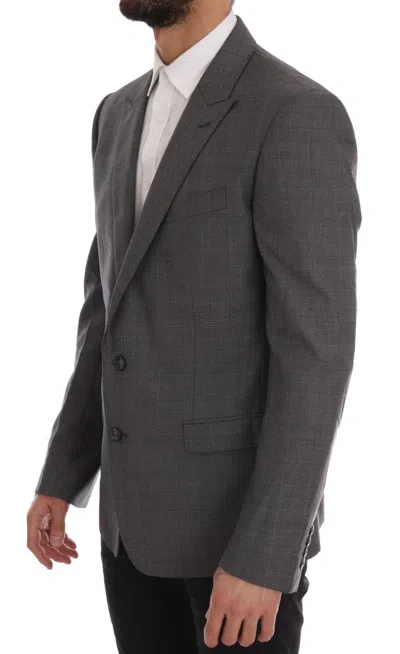 Dolce & Gabbana Gray Wool Martini Slim Blazer In Gray