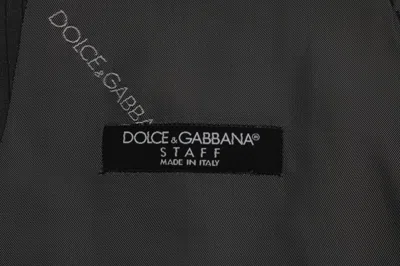 Dolce & Gabbana Gray Staff Cotton Striped Vest In Gray