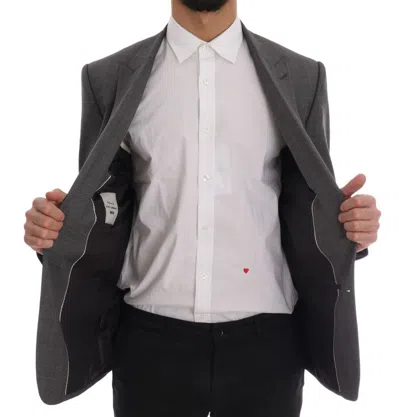 Dolce & Gabbana Gray Wool Martini Slim Blazer In Gray