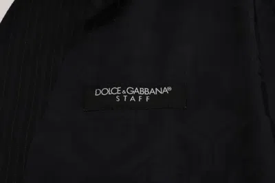Dolce & Gabbana Black Staff Wool Striped Vest In Black