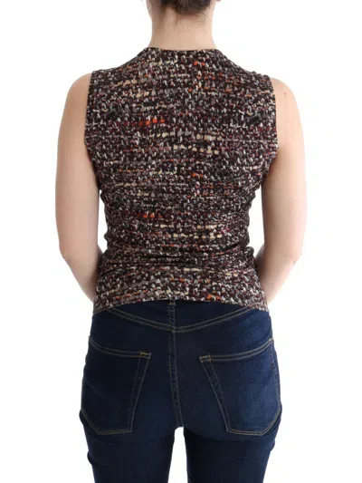Dolce & Gabbana Multicolor Print Knit Top Wool T-shirt In Multicolor