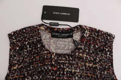 Dolce & Gabbana Multicolor Print Knit Top Wool T-shirt In Multicolor