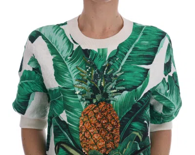 Dolce & Gabbana Tropical Sequined Sweater In Multicolor