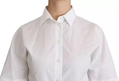 Pre-owned Dolce & Gabbana White Collared Short Sleeve Polo Shirt Women's Top ()