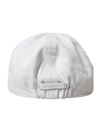 Dolce & Gabbana White Cotton Cloth Newsboy Hat Men's Men In White
