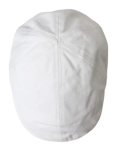 Dolce & Gabbana White Cotton Cloth Newsboy Hat Men's Men In White