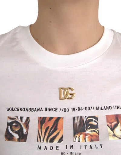 Dolce & Gabbana Tiger Logo-print T-shirt In White