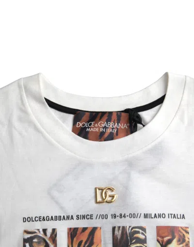 Dolce & Gabbana Tiger Logo-print T-shirt In White