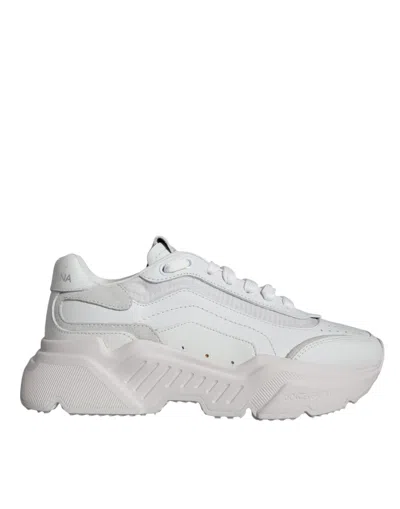 Dolce & Gabbana White Daymaster Calf Leather Sneakers Shoes In White