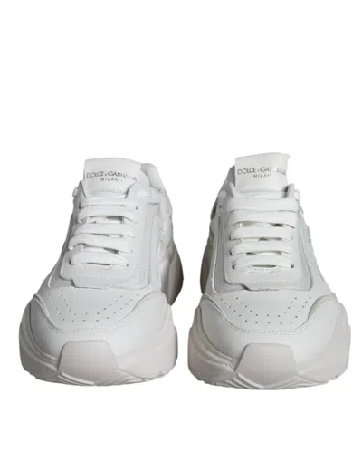 Dolce & Gabbana White Daymaster Calf Leather Sneakers Shoes In White