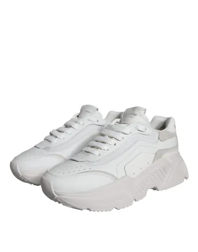 Dolce & Gabbana White Daymaster Calf Leather Sneakers Shoes In White