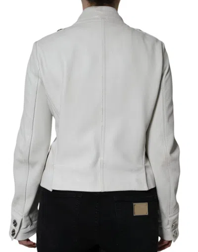 Pre-owned Dolce & Gabbana White Double Breasted Blazer Coat Women's Jacket ()