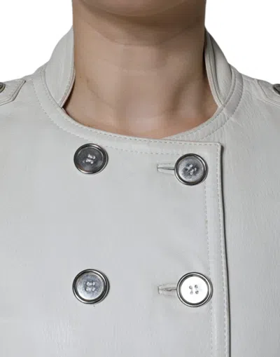 Pre-owned Dolce & Gabbana White Double Breasted Blazer Coat Women's Jacket ()