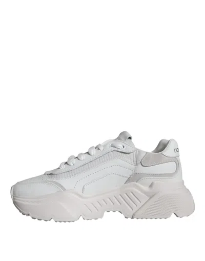 Dolce & Gabbana White Daymaster Calf Leather Sneakers Shoes In White
