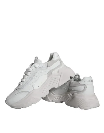 Dolce & Gabbana White Daymaster Calf Leather Sneakers Shoes In White