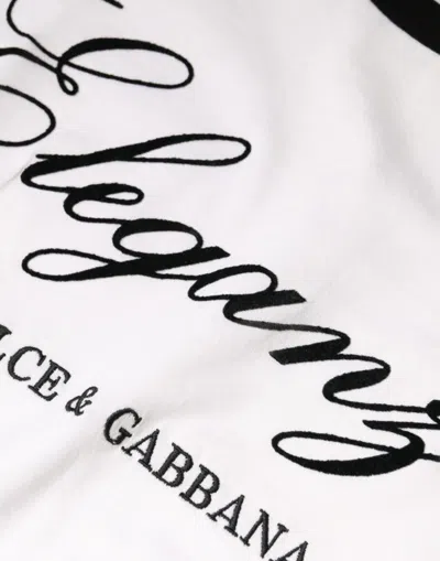 Dolce & Gabbana White Eleganza Print Cotton Short Sleeves T-shirt In White