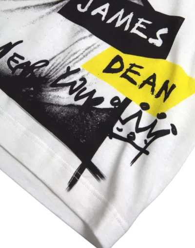 Dolce & Gabbana White Graphic Cotton Short Sleeves Men T-shirt In White