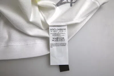 Dolce & Gabbana White Graphic Cotton Short Sleeves Men T-shirt In White