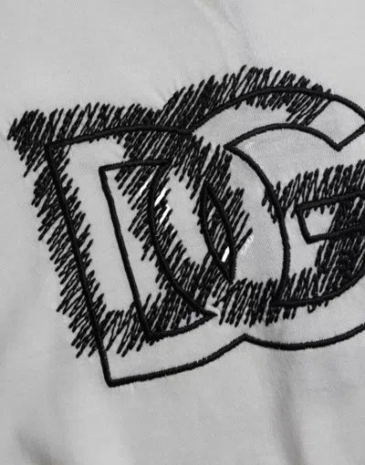 Dolce & Gabbana White Logo Round Neck Short Sleeves T-shirt In White