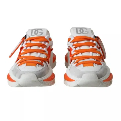 Pre-owned Dolce & Gabbana White Orange Airmaster Low Top Sneakers Women's Shoes ()