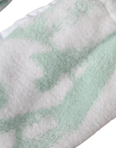 Dolce & Gabbana White Nylon Fleece Wrist Length Mitten Gloves In White