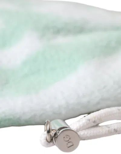 Dolce & Gabbana White Nylon Fleece Wrist Length Mitten Gloves In White