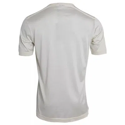 Pre-owned Dolce & Gabbana White Short Button Closure Silk Top Men's T-shirt ()