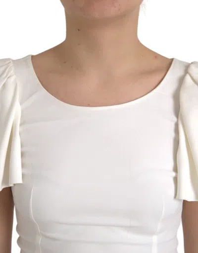 Pre-owned Dolce & Gabbana White Viscose Round Neck Short Sleeves Women's Top ()