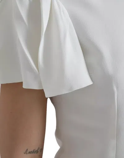 Pre-owned Dolce & Gabbana White Viscose Round Neck Short Sleeves Women's Top ()