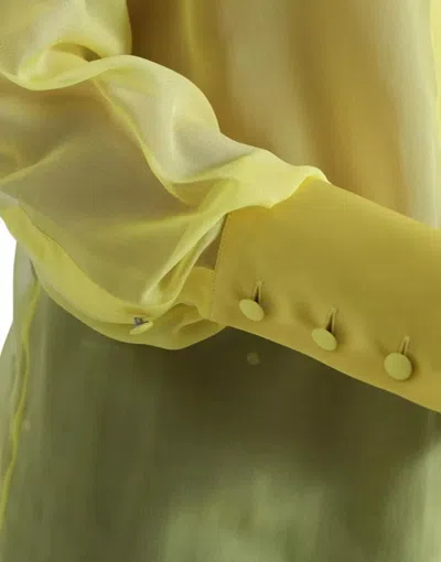 Pre-owned Dolce & Gabbana Yellow Long Sleeve Button Down Blouse Women's Top ()